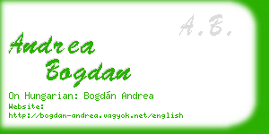 andrea bogdan business card