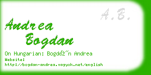 andrea bogdan business card